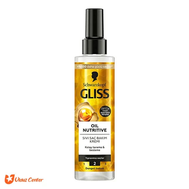 اسپری دو فاز مو گلیس مدل oil nutritive حجم 200 میل