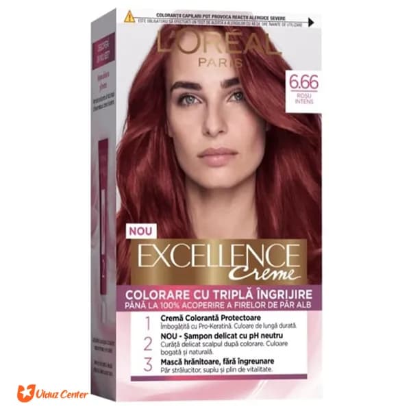کیت رنگ موی لورال شرابی قرمز سری Excellence شماره 6.66