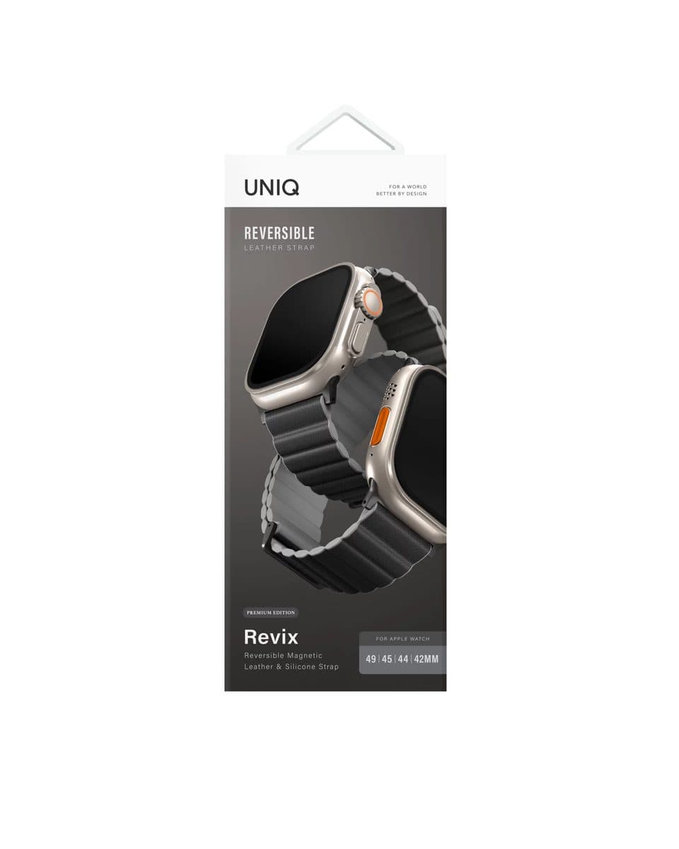بند چرمی اپل واچ 42/44/45/49mm برند یونیک مدل UNIQ REVIX PREMIUM EDITION — تصویر ۳