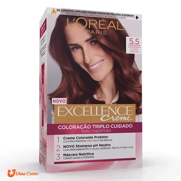 کیت رنگ موی لورال قهوه ای سری Excellence شماره 5.5