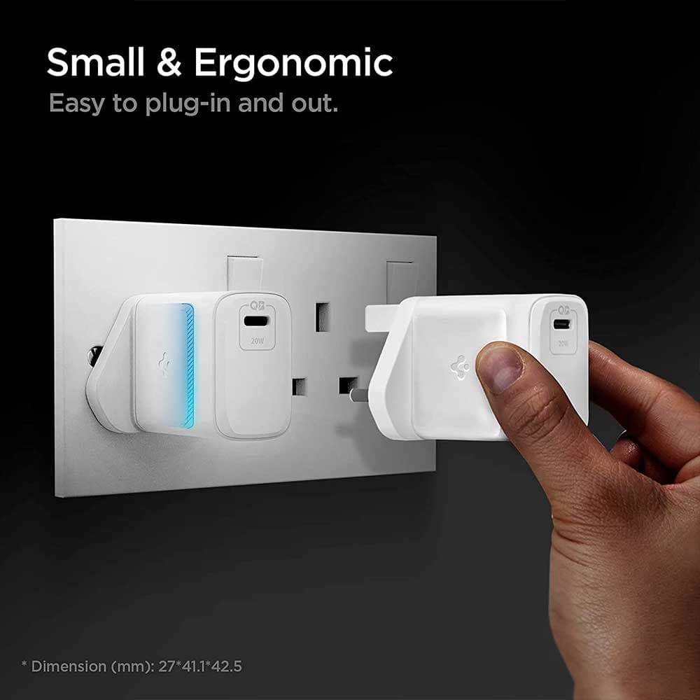 شارژر دیواری 20وات اسپیگن مدل PowerArc ArcStation Wall Charger PE2011 — تصویر ۱۲