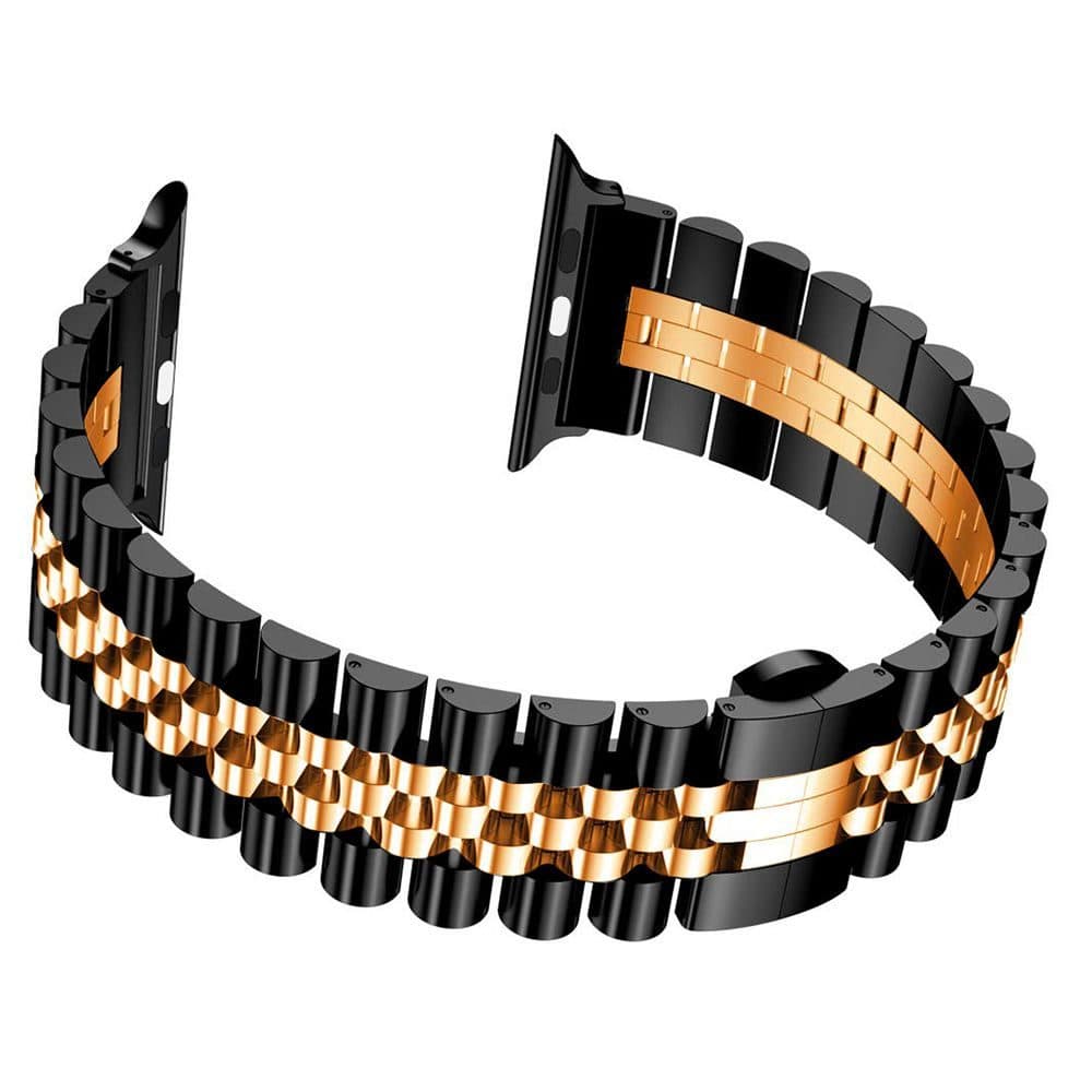 بند اپل واچ رولکسی جیتک مدل G-Tech Butterfly Buckle Watch Band Strap BlackRose 38/40/41mm — تصویر ۴