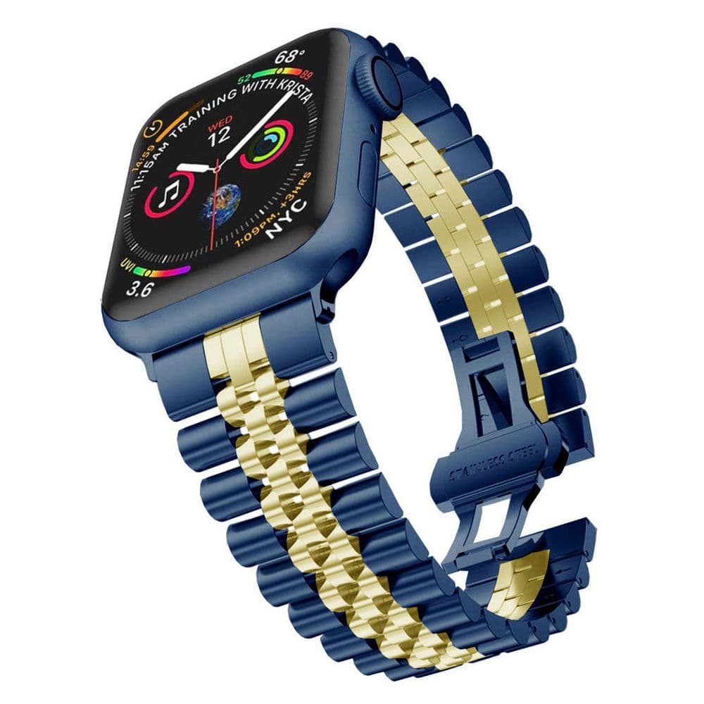 بند اپل واچ رولکسی جیتک مدل G-Tech Butterfly Buckle Watch Band Strap BlackRose 38/40/41mm — تصویر ۷