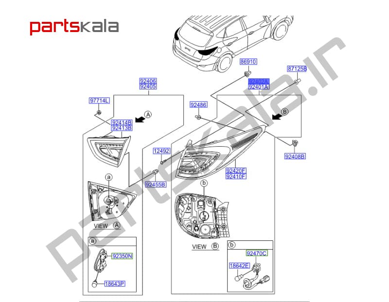 چراغ‌ خطر-بیرونی راست توسان(ix35)