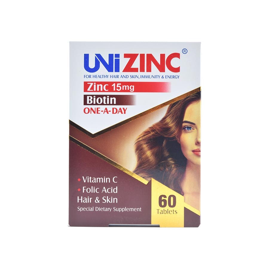 قرص یونی زینک (uni zinc) ابیان ۶۰ عددی — تصویر ۳