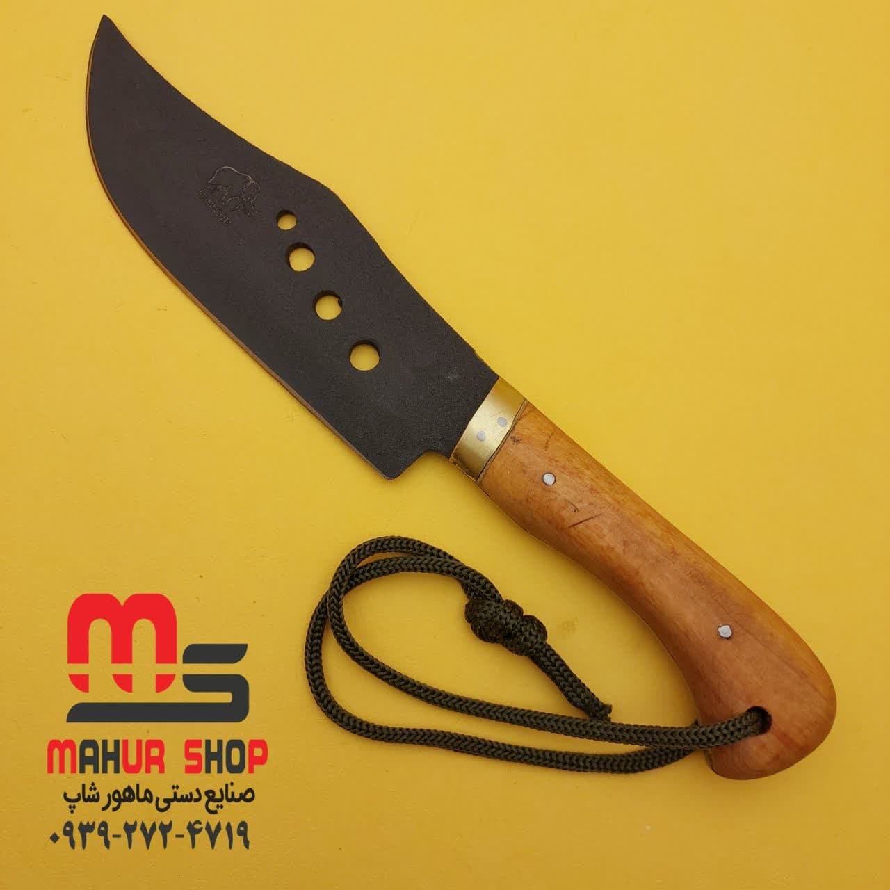 چاقو شکاری بزرگ مدل صربستانی همراه با غلاف چرم + ویدیو — تصویر ۳