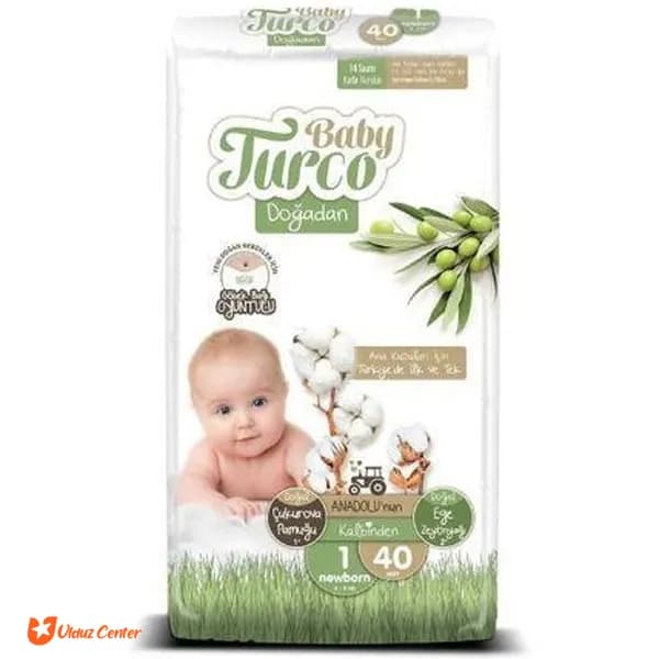 پوشک کودک بیبی تورکو سایز 1 تعداد 40 عدد