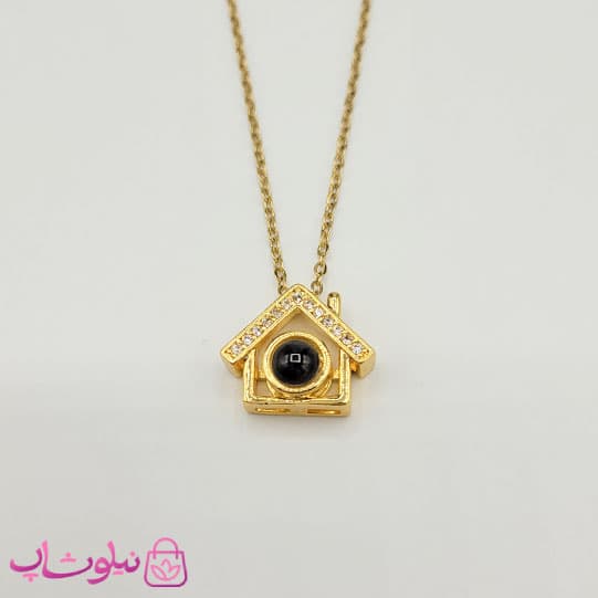 گردنبند تلسکوپی دوستت دارم به صد زبان طرح خانه طلایی کد 1088