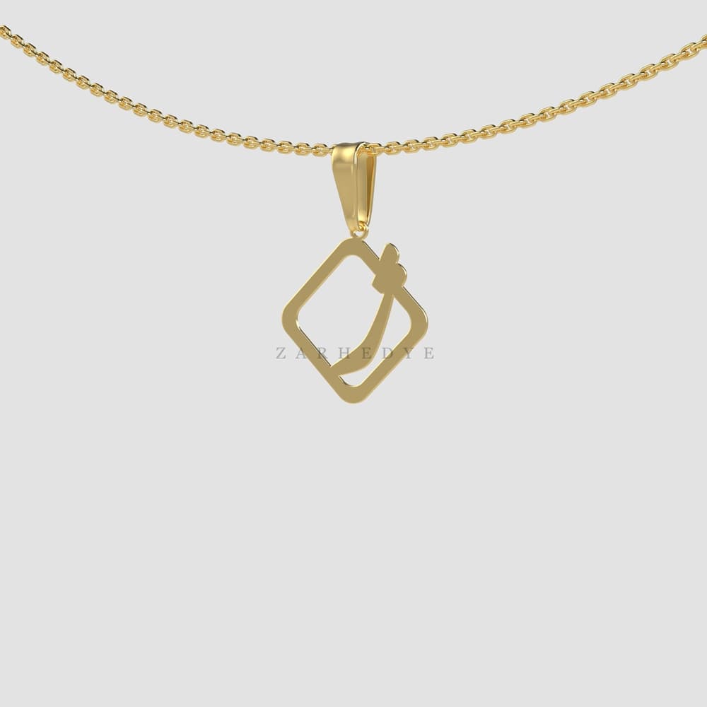 پلاک طلا حرف ژ فارسی و مربع کد 01