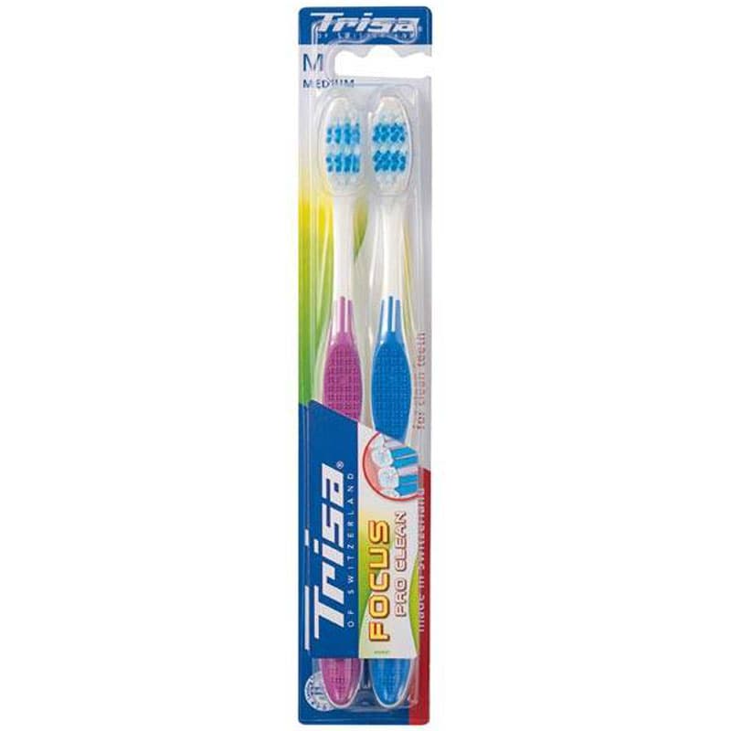 مسواک تریزا مدل Focus Pro Clean با برس متوسط بسته 2 عددی