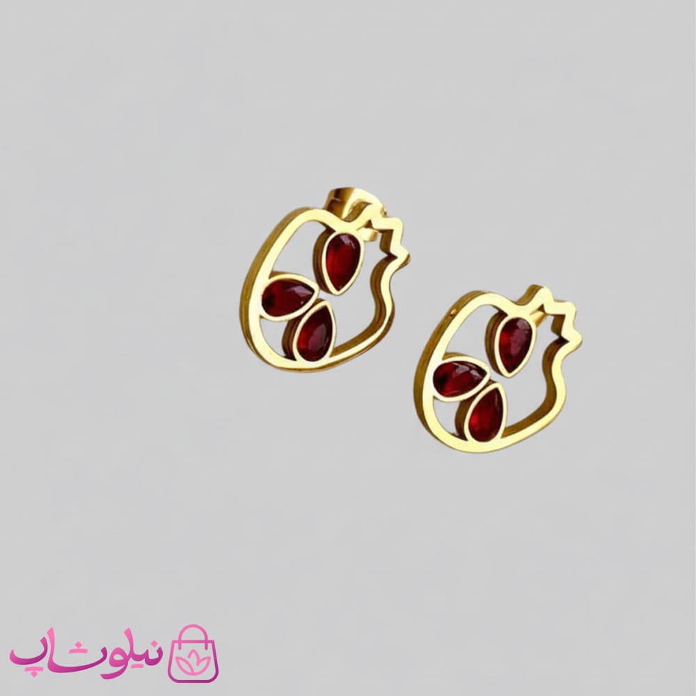 گوشواره میخی زنانه طرح انار شب یلدا کد 1791
