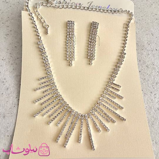 نیم ست زنانه خورشیدی آبکاری نقره کد 3921 — تصویر ۲