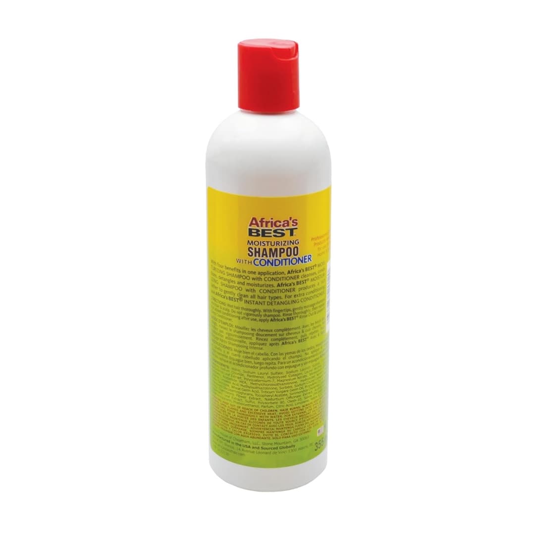 شامپو و نرم کننده آبرسان کف سر چرب و ساقه خشک آفریکاز بست مدل Moisturizing حجم 355 میلی لیتر — تصویر ۳
