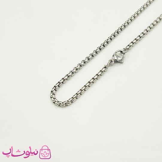 گردنبند اسپرت مدل دمبل ورزشی نقره ای استیل (اندازه پلاک درشت) کد 270 — تصویر ۲