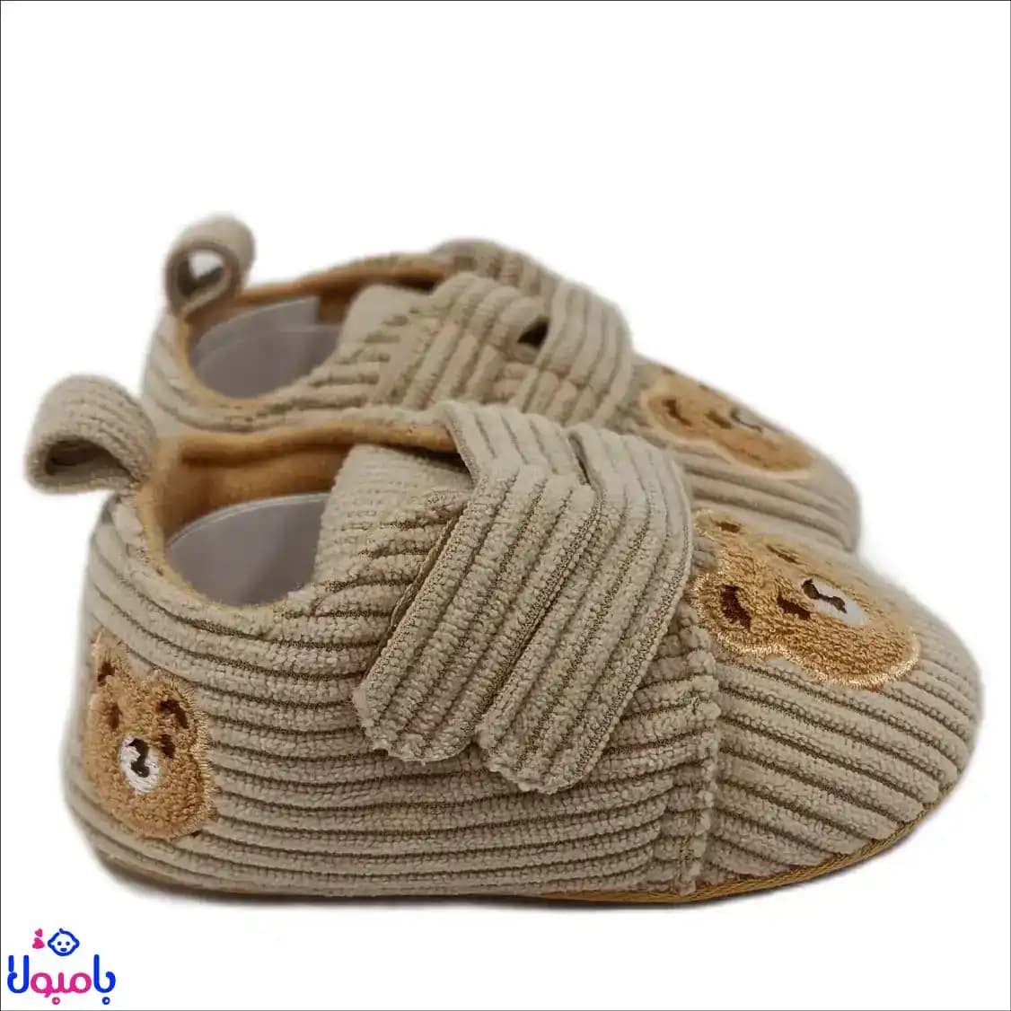 پاپوش بچه گانه مخمل کبریتی طرح تدی