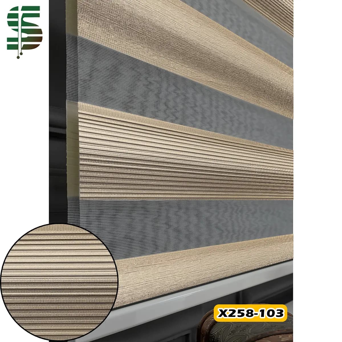 پرده زبرا دو رنگ کد x258 در 5 طرح — تصویر ۶
