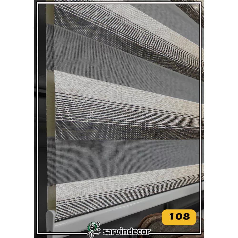پرده زبرا طرح چوب سه رنگ p284 در 2 طرح