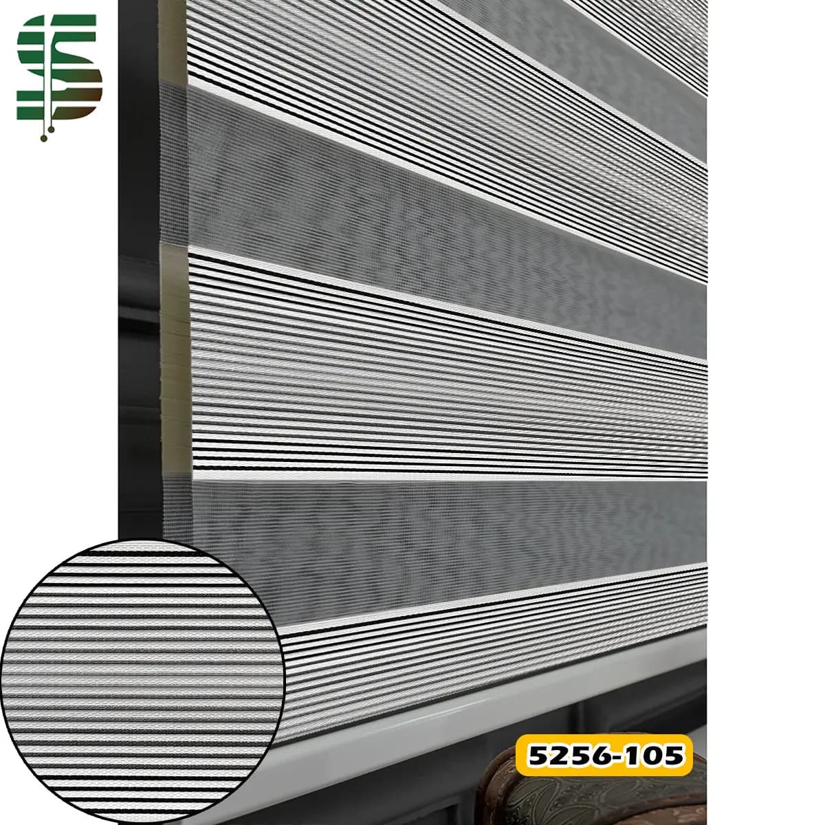 پرده زبرا ساده پلیسه ریز کد 5256 در 5 رنگ — تصویر ۶