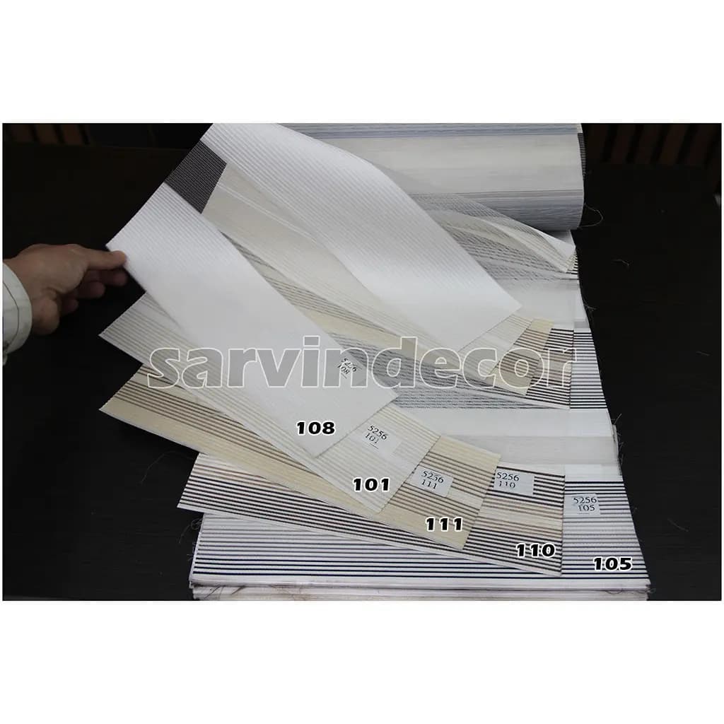 پرده زبرا ساده پلیسه ریز کد 5256 در 5 رنگ — تصویر ۴