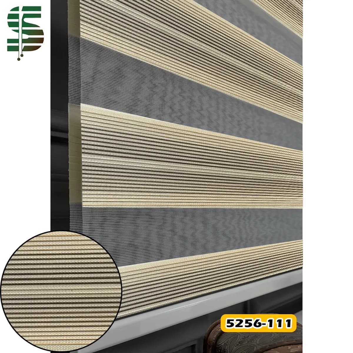 پرده زبرا ساده پلیسه ریز کد 5256 در 5 رنگ — تصویر ۸