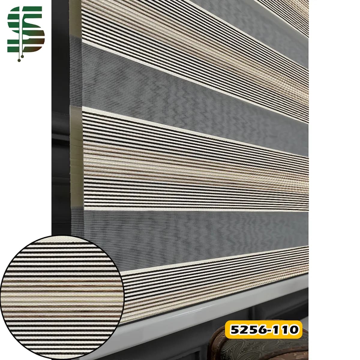 پرده زبرا ساده پلیسه ریز کد 5256 در 5 رنگ