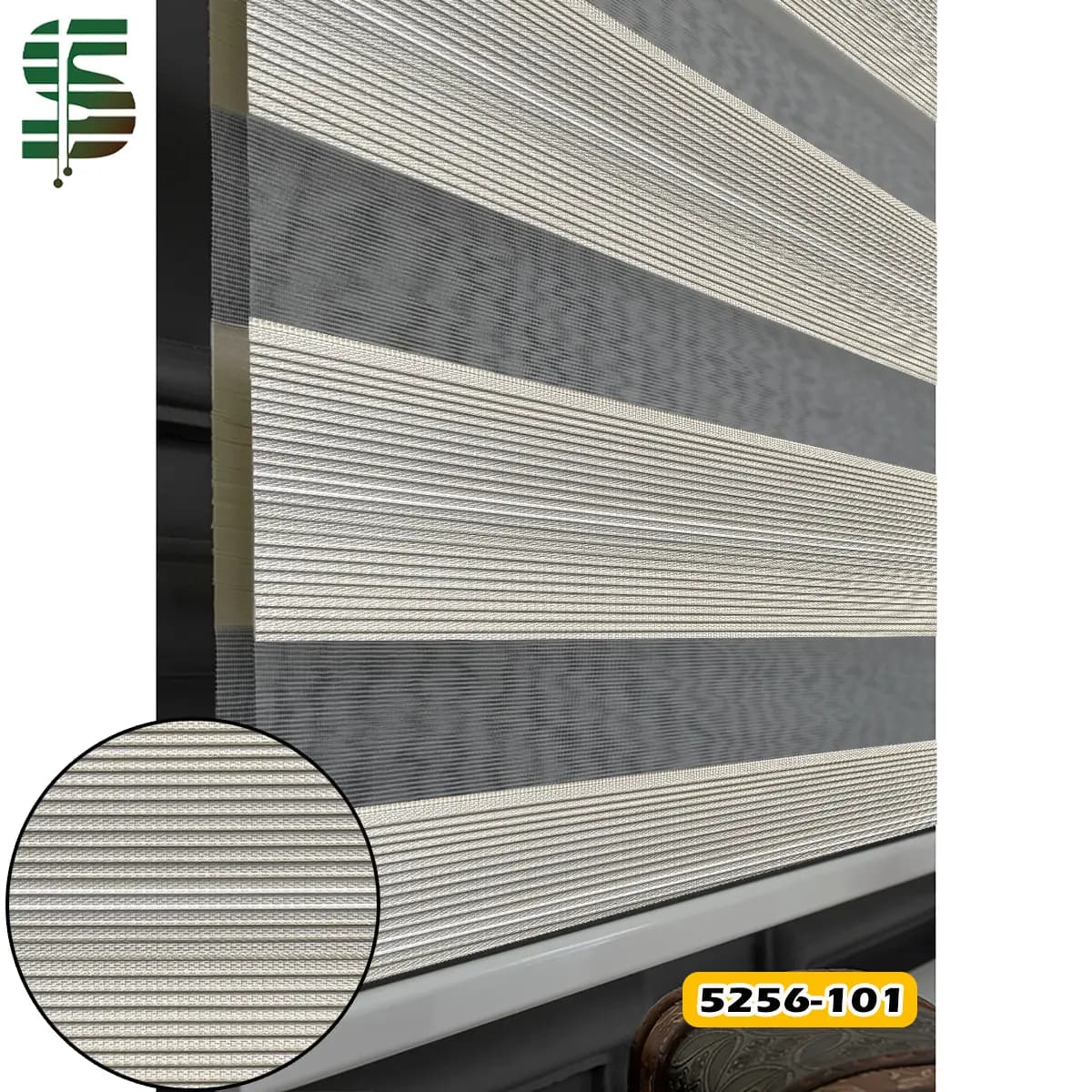 پرده زبرا ساده پلیسه ریز کد 5256 در 5 رنگ — تصویر ۵