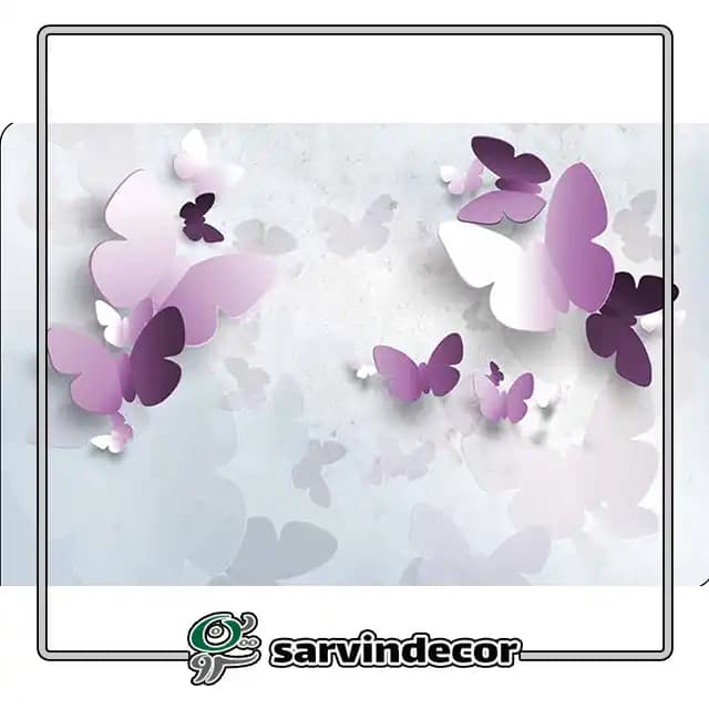 پرده زبرا سه بعدی طرح پروانه کد T767 — تصویر ۳