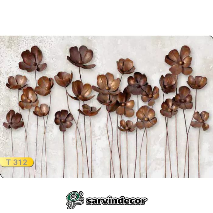 پرده زبرا سه بعدی مدل گلدار کد T312 — تصویر ۳