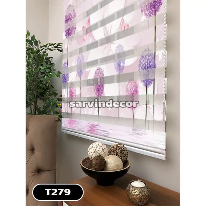 پرده زبرا سه بعدی طرح قاصدک کد T279