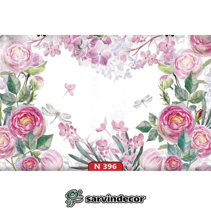 پرده زبرا سه بعدی مدل گلدار کد N396 — تصویر ۳