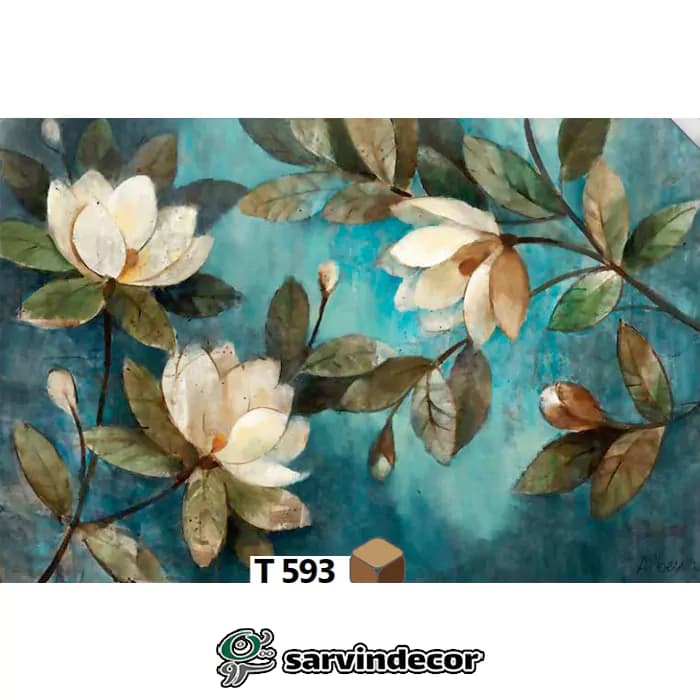 پرده زبرا سه بعدی مدل گلدار کد T593 — تصویر ۳