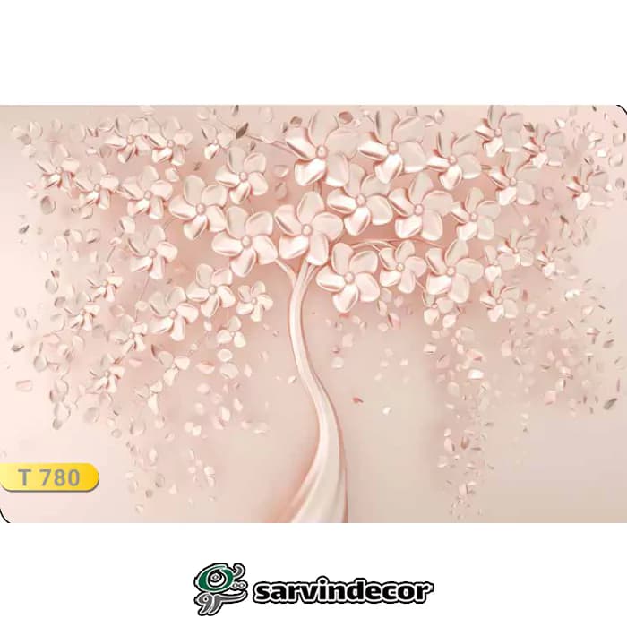 پرده زبرا سه بعدی مدل شکوفه کد T780 — تصویر ۲