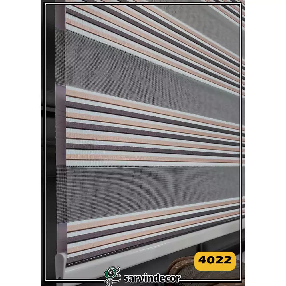 پرده زبرا پلیسه دو رنگ کد DEL در 5 طرح