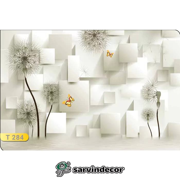 پرده زبرا سه بعدی طرح قاصدک کد T284 — تصویر ۳