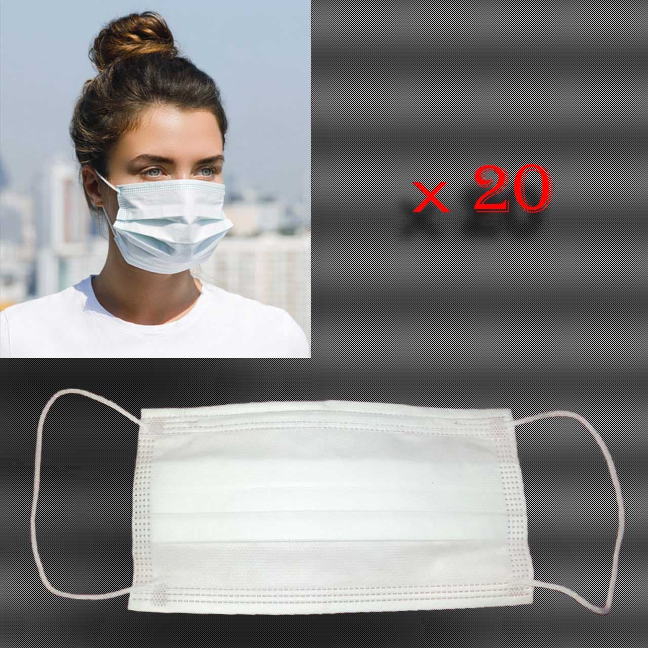 ماسک سه لایه تمام پرس شرکتی با گیره بینی 20 عددی — تصویر ۲