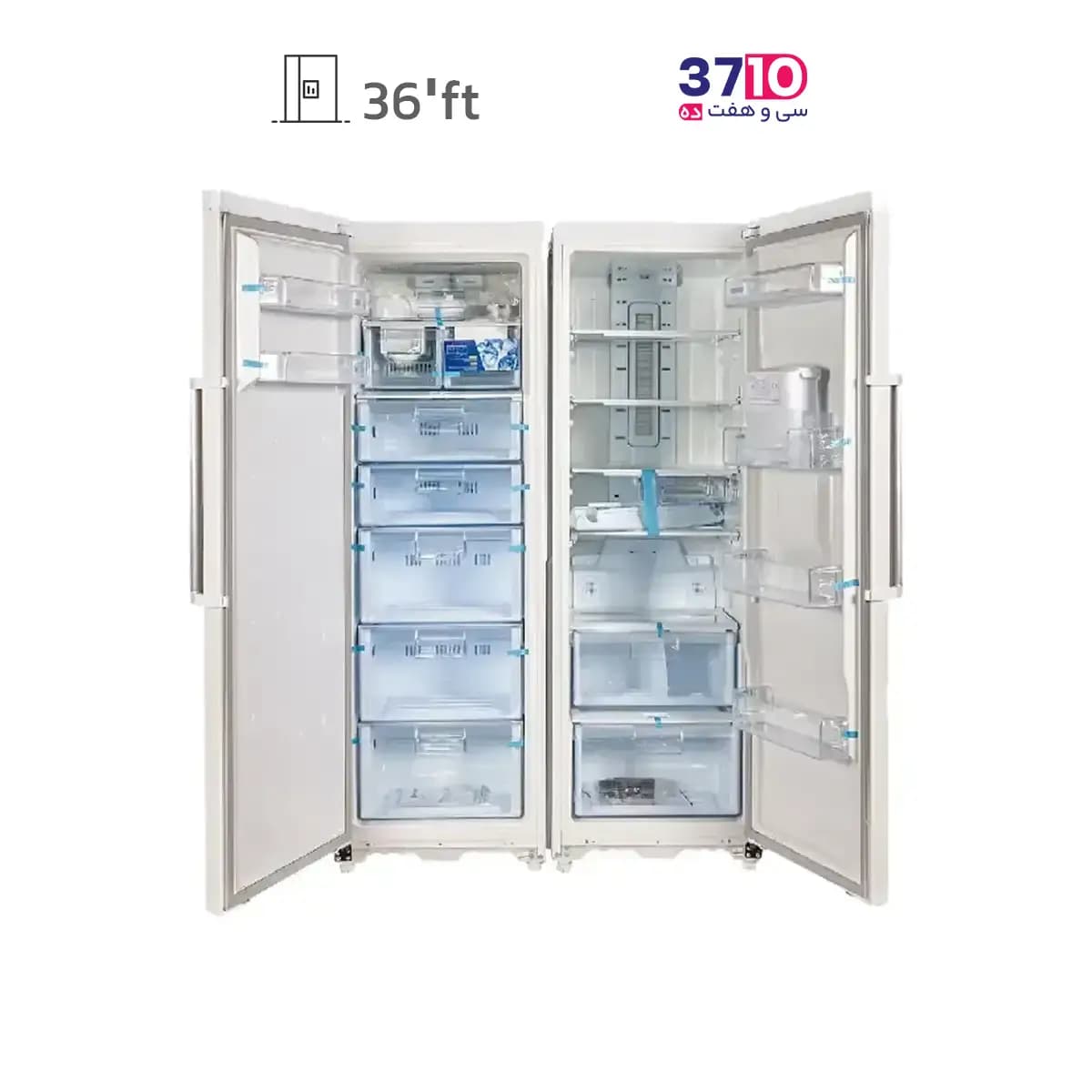 یخچال فریزر دوقلو دیپوینت DEPOINT مدل NF14D5i-W/NR14D5i-W سفيد — تصویر ۴