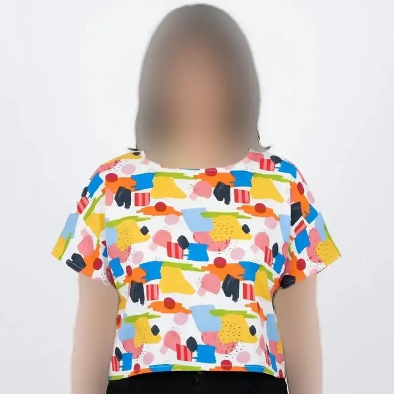 کراپ زنانه نخی یقه گرد در 20 طرح مختلف کد 11546 — تصویر ۹