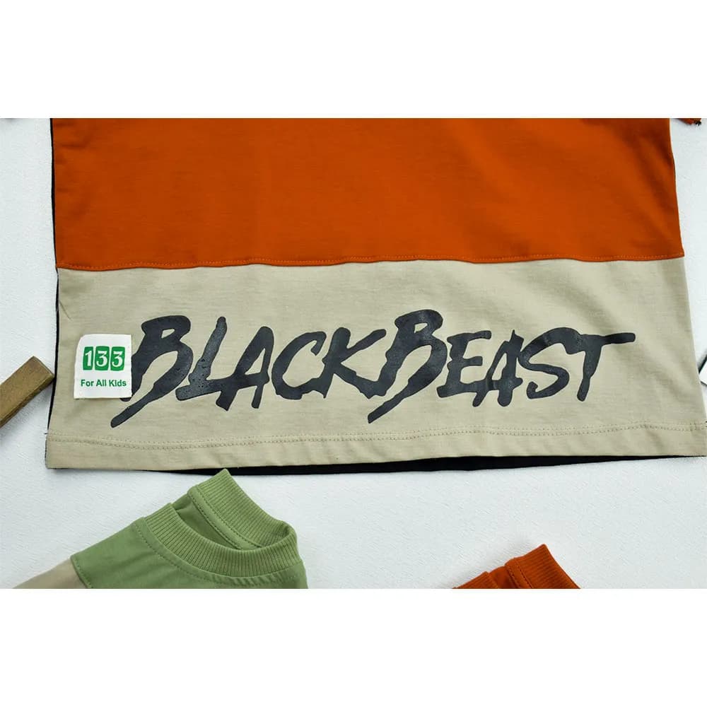 تیشرت پسرانه نخی یقه گرد طرح BLACK BEAST — تصویر ۳