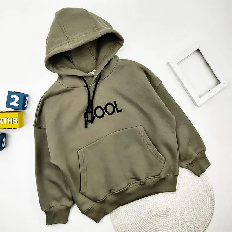 هودی دورس پسرانه کلاهدار طرح COOL با چاپ گلدوزی ضخیم — تصویر ۶