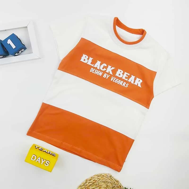 تیشرت پسرانه طرح BLACK یقه گرد پنبهای مناسب بهار و تابستان — تصویر ۶