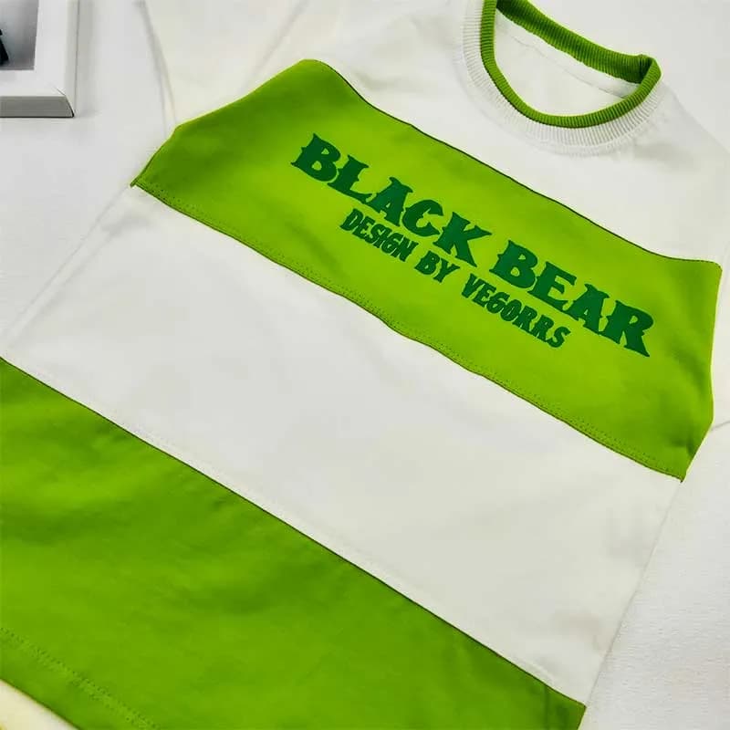 تیشرت پسرانه طرح BLACK یقه گرد پنبهای مناسب بهار و تابستان — تصویر ۳