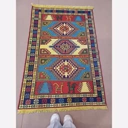 گلیم سوزنی پشم دستباف آذربایجان پس کرایه — تصویر ۲