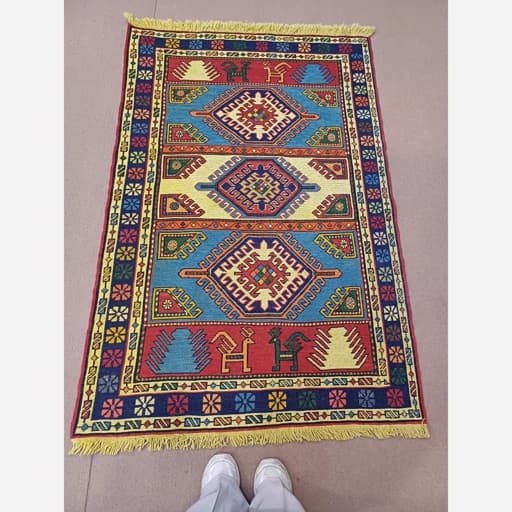 گلیم سوزنی پشم دستباف آذربایجان پس کرایه