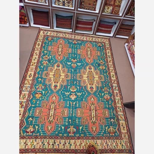 گلیم سوزنی پشم دستباف آذربایجان (6متری) پس کرایه