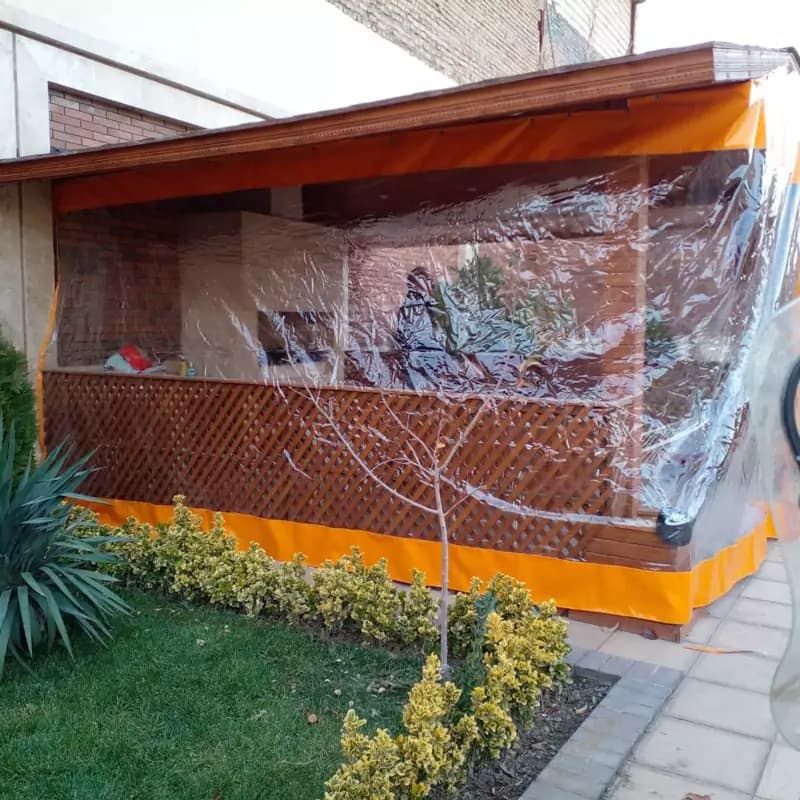 پرده سلفونی آلاچیق با برزنت — تصویر ۸