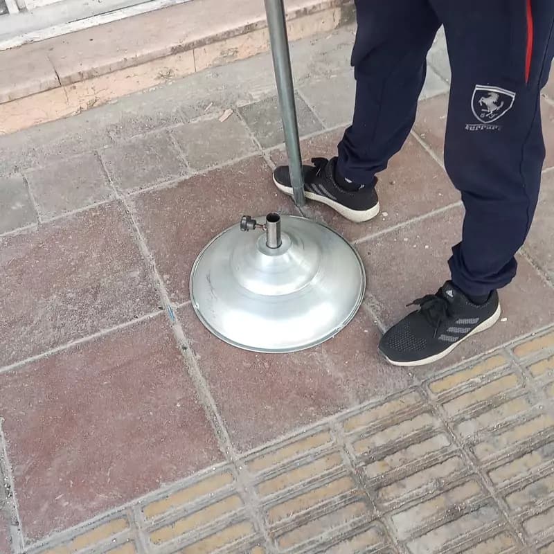 چتر سایبان تاشو قطر 250 سانت از جنس برزنت نانو ضد آب با کفی و لوله آهنی — تصویر ۸