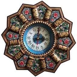 ساعت دیواری خاتم کاری مدل خورشیدی صفحه 15 سانت — تصویر ۲