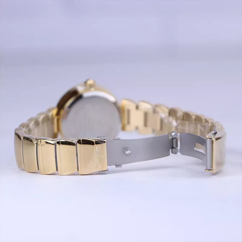 ساعت مچی ویتوریا زنانه فلزی طلایی صفحه آینه ای مشکی VT 3395/3 — تصویر ۲
