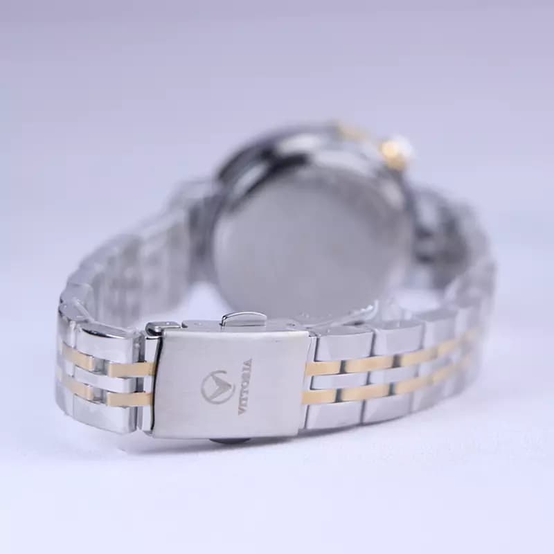 ساعت مچی ویتوریا زنانه فلزی نقره ای طلایی صفحه آینه ای VT 3410/4 — تصویر ۲