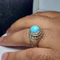 انگشتر نقره فیروزه کد 1265 — تصویر ۲